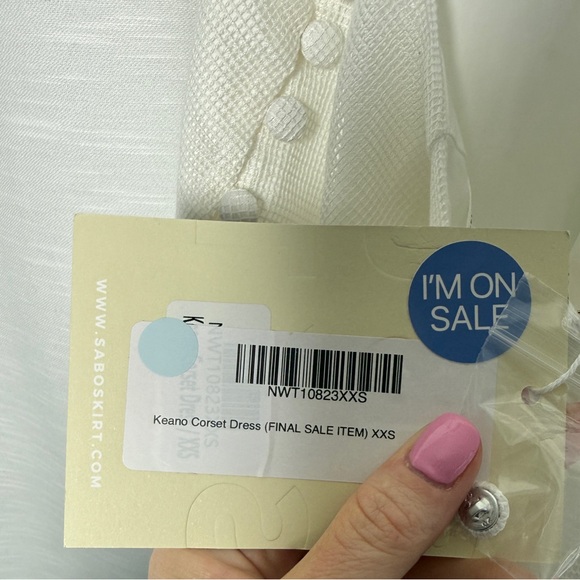 Sabo Skirt White Corset Cutout Mini Dress Festival Outfit | NWT Size XXS - Picture 11 of 12